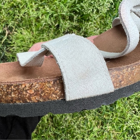 Sundance Italy Moon on the Water Cork Bottom Sandal White Shimmer Sz 10 Comfort - Picture 15 of 16